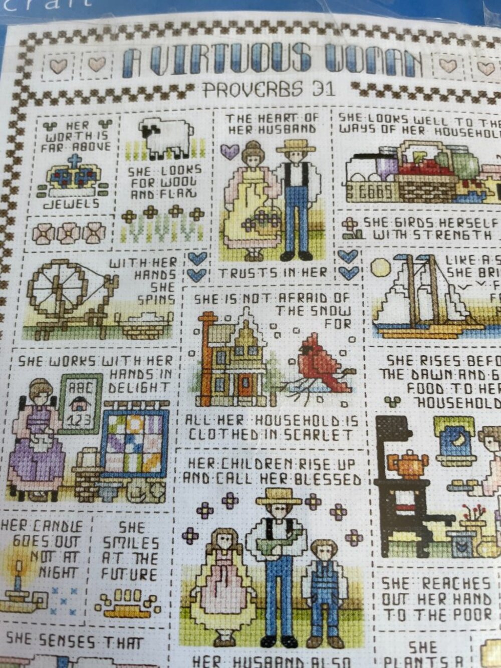 Virtuous Woman’ Counted Cross Stitch Kit 021-1401 Spectrum Crafts Vintage - Picture 8 of 8
